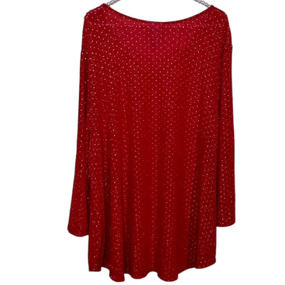 Ruby Rd. Red And Gold Sparkly Tunic Xl Euc - image 6